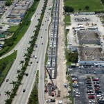 Aerial view of construction north of SR 112